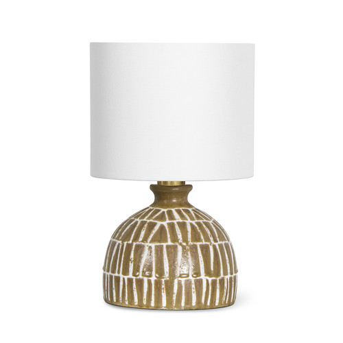 Ceramic mini lamp in brown and white with a sonoma pattern